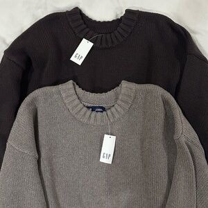 GAP 100% Cotton Brown and Taupe Sweater Bundle NWT